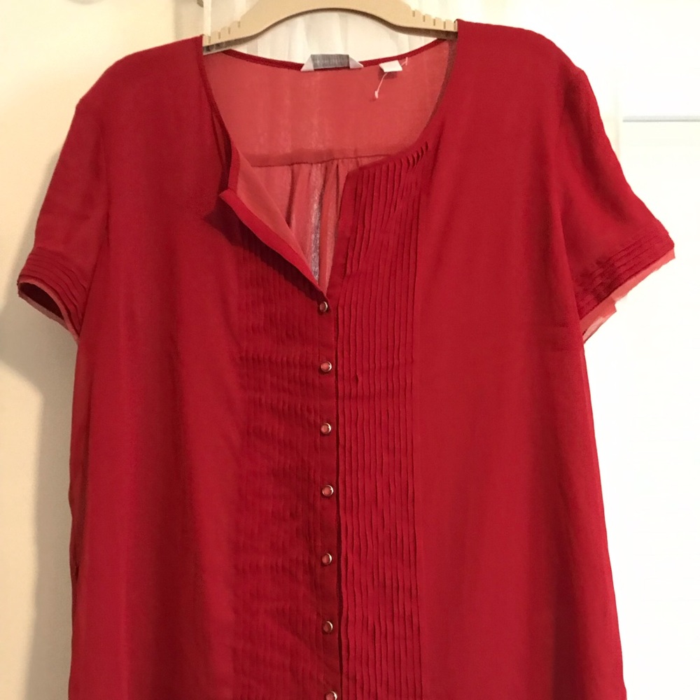  5 for $25  semi-sheer layered red blouse NY&C